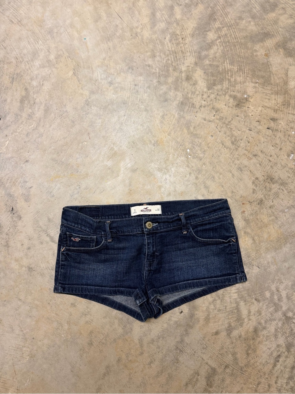 Hollister Y2K Indigo Low-Rise Denim Short Shorts